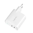 Φορτιστής Πρίζας Logilink 2x USB-C, GaN, 40W
