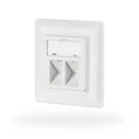 Πρίζα Δικτύου EFB socket 2--fold for Keystones, White, RAL 9003