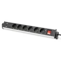Πολύπριζο Ασφαλείας Digitus 6--fold Office-power strip with 3xUSB