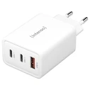 Φορτιστής Πρίζας Intenso W65ACC GaN white 2x USB-C 1x USB-A 65W