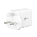 Φορτιστής Πρίζας J5create 65W GAN USB-C 3-PORT CHARGER