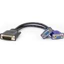Αντάπτορας DVI Powertech DMS-59 σε 2x VGA CAB-DMS002, 0.20m, μαύρος