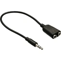 Αντάπτορας Ήχου Powertech 3.5mm σε 2x 3.5mm CAB-J029, 0.20m, μαύρο