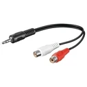 Αντάπτορας Ήχου Goobay 3.5mm αρσενικό σε 2x θηλυκό RCA 50116, 1.5m, μαύρο