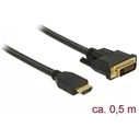 Καλώδιο HDMI Delock > DVI 24+1 bidirectional 0.50m Black