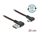 Καλώδιo USB Delock USB-A 2.0 Steck.<Micro-B Steck.angled 0,2m SW
