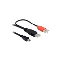 Καλώδιο USB Delock USB Y-cable 2x A -> Mini-B M/M 1.00m