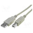 Καλώδιο USB EFB USB2.0 A-B,M/M,3m,Gray,Classic