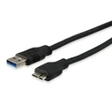 Καλώδιο USB Equip USB-A 3.0 -> micro B M/M 1.80m Black Polybag