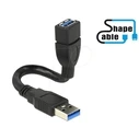 Αντάπτορας USB Delock USB3.0 Verl. A -> A M/F 0.15m Black ShapeC