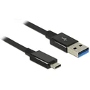 Καλώδιο USB Delock USB3.1 C -> A M/M 1.00m coaxial Black Prem