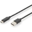 Καλώδιο USB Digitus USB 2.0 Type-C -A M/M 3.0m, Black
