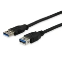 Καλώδιο USB Equip USB-A 3.0 -> A Verl. M/F 3.00m 5Gbps Black Polybag