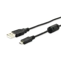 Καλώδιο USB Equip USB-A 2.0 -> micro B M/M 1.00m Ferrit Black Polybag