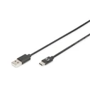Καλώδιο USB Digitus USB 2.0 Type-C -A M/M 1,8m, Black