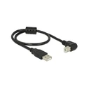 Καλώδιο USB Delock USB A -> B M/M 0.50m 90° Black