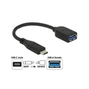 Αντάπτορας USB Delock USB3.1 C -> A M/F 0.10m coaxial Black Prem