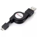 Καλώδιο USB Equip USB-A 2.0 -> micro B M/M 1.00m aufrollbar Black Polybag