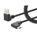 Καλώδιο USB Manhattan Spiralkabel USB-A to Type-C charging 1m Black