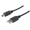 Καλώδιο USB Manhattan A -> mini B M/M 1.80m Black