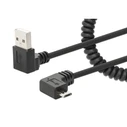 Καλώδιο USB Manhattan Spiralkabel USB-A to Micro-USB charging 1m schwa