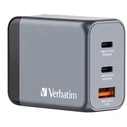 Φορτιστής Πρίζας Verbatim GNC-64 GaN 65W 2xUSB-C PD, 1xUSB-A QC 3.0 32201