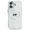 Karl Lagerfeld KLHMP16MHLSKIH Apple iPhone 16 Plus hardcase IML Metal Karl Head MagSafe white
