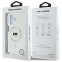Karl Lagerfeld KLHMP16MHLSKIH Apple iPhone 16 Plus hardcase IML Metal Karl Head MagSafe white