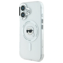 Karl Lagerfeld KLHMP16SHLSKIH Apple iPhone 16 hardcase IML Metal Karl Head MagSafe white