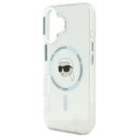 Karl Lagerfeld KLHMP16SHLSKIH Apple iPhone 16 hardcase IML Metal Karl Head MagSafe white