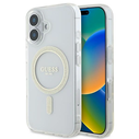 Guess GUHMP16SHFGERET Apple iPhone 16 hardcase IML Glitter Circle MagSafe transparent
