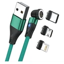Καλώδιο USB Realpower Magnetic 3 Amp,2m,Green with Adaptern