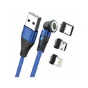Καλώδιο USB Realpower Magnetic 3 Amp,2m,Blue with Adaptern