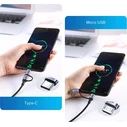 Καλώδιο USB Ugreen USB-A to Micro USB + USB Type-C 1m Black