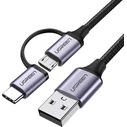 Καλώδιο USB Ugreen USB-A to Micro USB + USB Type-C 1m Black