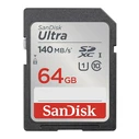 Κάρτα Μνήμης SanDisk ULTRA SDXC 64GB 140MB/s UHS-I Class 10 (SDSDUNB-064G-GN6IN)