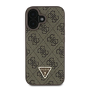 Guess GUHCP16SP4TDSCPW Apple iPhone 16 hardcase Leather Metal Logo Strass Crossbody brown