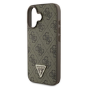 Guess GUHCP16SP4TDSCPW Apple iPhone 16 hardcase Leather Metal Logo Strass Crossbody brown