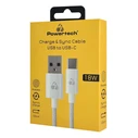 Καλώδιο USB-C Powertech σε USB PTR-0184, 18W, 480Mbps, 1M, Λευκό