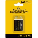 Μπαταρία Zinc Powertech Carbon Super Heavy Duty PT-1220, 9V, 1τμχ