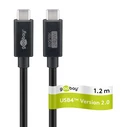 Καλώδιο USB-C Goobay 74376, Usb4, 240W, 80Gbps, 16K/60Hz, 1.2M, Μαύρο