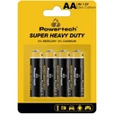 Μπαταρία Zinc Powertech Carbon Super Heavy Duty PT-1219, Aa, 1.5V, 4τμχ