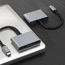 Docking Station Powertech CAB-Uc083, 4 Θυρών, USB-C, 4K, 100W, Γκρι