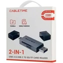 Card Reader Cabletime CT-Acsd3-Ag, Sd/Micro Sd, Usb/USB-C, 5Gbps, Γκρι