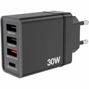 Φορτιστής Πρίζας Verbatim Chr-30Eu1 Wall 30W Blk 1XUSB-C 3XUSB-A Black