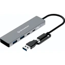 USB Hub GrauGear 10Gbps USB-4x USB 3.2, 2x Type-C and 2x Type-A