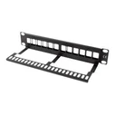 Patch Panel Lanberg Blank 12Port 1U Keystone Organizer schw.