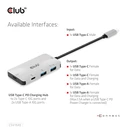USB Hub Club 3D 3.1 Typ C > 2x C + 2x A Lade Hub