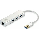 USB Hub LevelOne USB3.0-> RJ45 10/100/1000,3xUSB3.0 0.15m si
