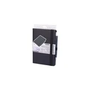 TROIKA BLACK SLIMPAD A5 Notepad (incl. ballpoint pen, dark-blue pen variant)